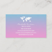 elegante Rosa und Blauer Agent Weltkarte Visitenkarte (Rückseite)