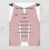 Elegante Rosa- und Blue Gay-Hochzeiten Programm (Rückseite)