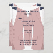 Elegante Rosa- und Blue Gay-Hochzeiten Programm (Vorne/Hinten)