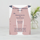 Elegante Rosa- und Blue Gay-Hochzeiten Programm (Stehend Vorderseite)