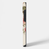 Elegante Rosa- und Blush-Rose mit Monogramm iPhone Hülle (Linke Seite)