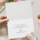 Elegante Rosa- und Blütenhochzeit Dankeskarte