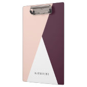 Elegante, rosa und bordeauxrote Dreiecke Klemmbrett (Links)