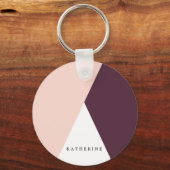 Elegante, rosa und bordeauxrote Dreiecke Schlüsselanhänger (Vorderseite)