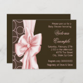Elegante Rosa und Braun Girl Dusche Einladung (Vorne/Hinten)