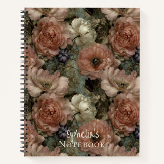 Elegante rosa und cremefarbene personalisierte Blu Notizblock