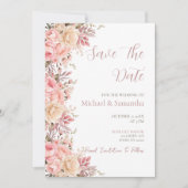Elegante Rosa- und Elfenbeinfrühlings-Hochzeit der Save The Date (Vorderseite)