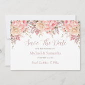 Elegante Rosa- und Elfenbeinfrühlings-Hochzeit der Save The Date (Vorderseite)