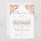 Elegante Rosa- und Elfenbeinhochzeit - Rose Dankeskarte (Vorderseite)