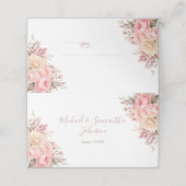 Elegante Rosa- und Elfenbeinhochzeit - Rose Platzkarte (Außenseite Aufgefaltet)
