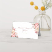 Elegante Rosa- und Elfenbeinhochzeit - Rose Platzkarte (Vorderseite)