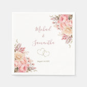 Elegante Rosa- und Elfenbeinhochzeit - Rose Serviette (Vorderseite)