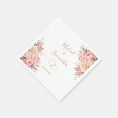 Elegante Rosa- und Elfenbeinhochzeit - Rose Serviette (Ecke)