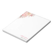 Elegante Rosa und Elfenbeinküste Rose Custom Notizblock (Rotiert)