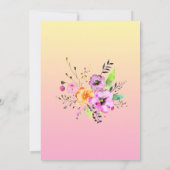 Elegante Rosa und Gelbe Petunias Blumenzehen Einladung (Rückseite)