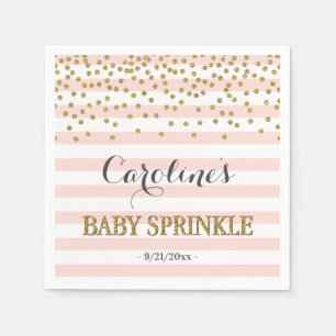 Elegante Rosa und Gold Confetti Baby Girl Sprinkle Serviette
