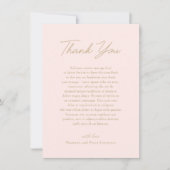 Elegante Rosa und Gold Foto Classic Wedding Dankeskarte (Vorderseite)