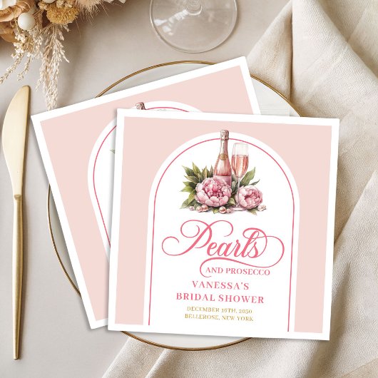 Elegante Rosa und Gold Perlen Dusch Servietten