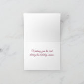 Elegante Rosa und Gold Schneeflocken Feiertagskarte (Innenseite)