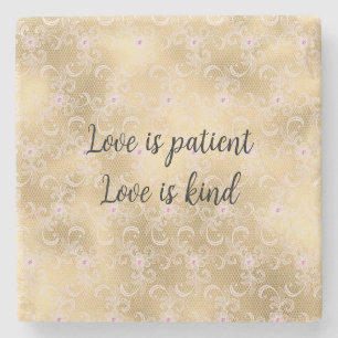 Elegante rosa und goldene Blumenlace Steinuntersetzer