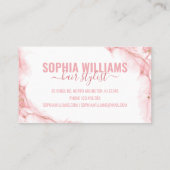 Elegante rosa und goldene, moderne flüssige Wasser Visitenkarte (Rückseite)