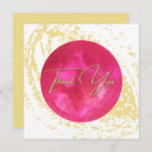 Elegante rosa und goldene Wasserfarbe Abstrakt Art Dankeskarte (Vorne/Hinten)