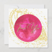 Elegante rosa und goldene Wasserfarbe Abstrakt Art Dankeskarte (Vorderseite)