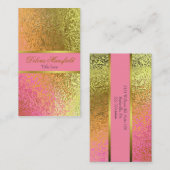 Elegante Rosa-und Goldfolien-Blick-Visitenkarte Visitenkarte (Vorne/Hinten)