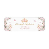 Elegante Rosa- und Goldprinzessin-Rücksendeadresse (Vorne)