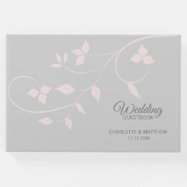 Elegante Rosa und Grau Hochzeit Gästebuch