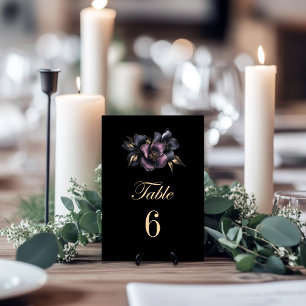 Elegante rosa und graue Blumen-Hochzeitstisch-Numm Tischnummer