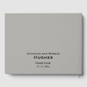 Elegante, rosa und graue, florale Hochzeit Gästebuch (Rückseite)