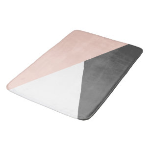 Elegante, rosa und graue geometrische Dreiecke Badematte