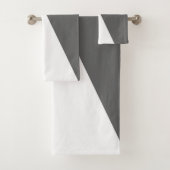 Elegante, rosa und graue geometrische Dreiecke Badhandtuch Set (Insitu)