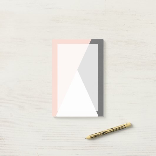 Elegante, rosa und graue geometrische Dreiecke Post-it Klebezettel (Auf Schreibtisch)