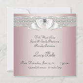 Elegante Rosa- und Gray-Geburtshinweise Ankündigung (Rückseite)