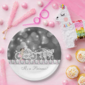 Elegante Rosa und Gray Princess Baby Dusche Pappteller (Party)