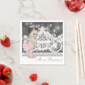 Elegante Rosa und Gray Princess Baby Dusche Serviette (Beispiel)