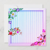 Elegante Rosa- und Grünblütenhochzeit Einladung (Rückseite)