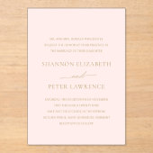 Elegante rosa und klassische Hochzeit Acryleinladungen (Vorderseite)