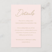 Elegante rosa und klassische Hochzeit Begleitkarte (Vorderseite)