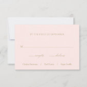 Elegante rosa und klassische Hochzeit RSVP Karte (Rückseite)