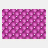 Elegante rosa und Lila Diamant gepolsterte Muster Geschenkpapier Set (Vorderseite 2)