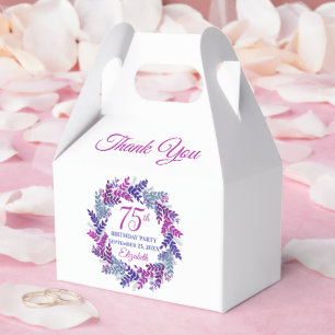 Elegante Rosa und Lila Kraut 75. Geburtstagsparty Geschenkschachtel