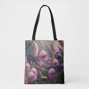 Elegante rosa und Lila Wildblumen Tasche