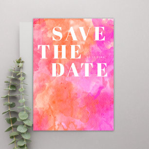 Elegante rosa und orange Minimalistische einfache Save The Date
