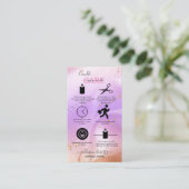 Elegante Rosa und orangefarbene Kerzenpflege Visitenkarte (Stehend Vorderseite)