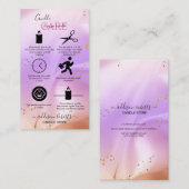 Elegante Rosa und orangefarbene Kerzenpflege Visitenkarte (Vorne/Hinten)