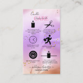 Elegante Rosa und orangefarbene Kerzenpflege Visitenkarte (Vorderseite)