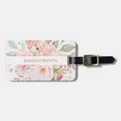 Elegante Rosa und Peony Floral Bouquet Gepäckanhänger (Vorderseite horizontal)